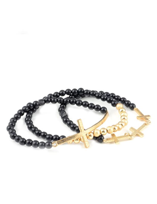 Armband - Cross Ready Black/Gold