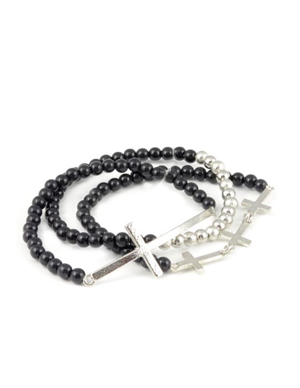 Armband - Cross Ready Black/Silver
