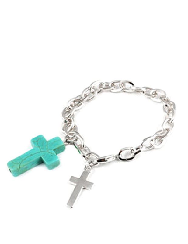 Armband - Cross Withit Turquoise Silver