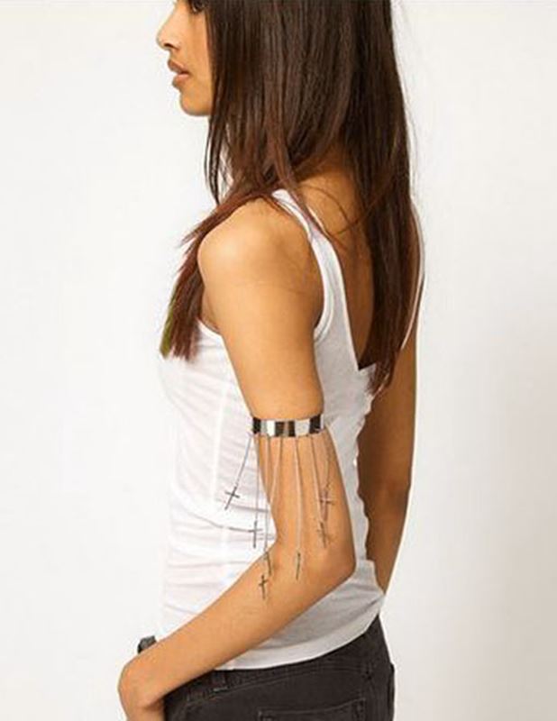 Armband - Cross Chain Silver Armlet