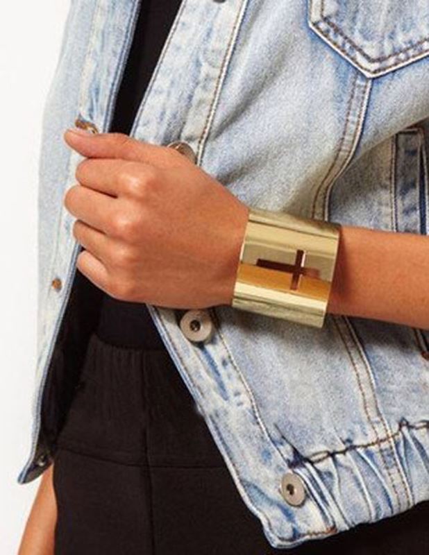 Armband - Cross Hole Cuff Gold Bracelet