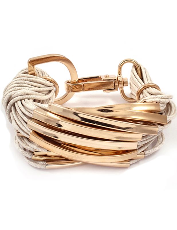 Armband - Multi Cord Tube Ivory Bracelet