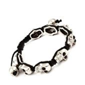 Armband - Skull Fuzzy Silver Bracelet